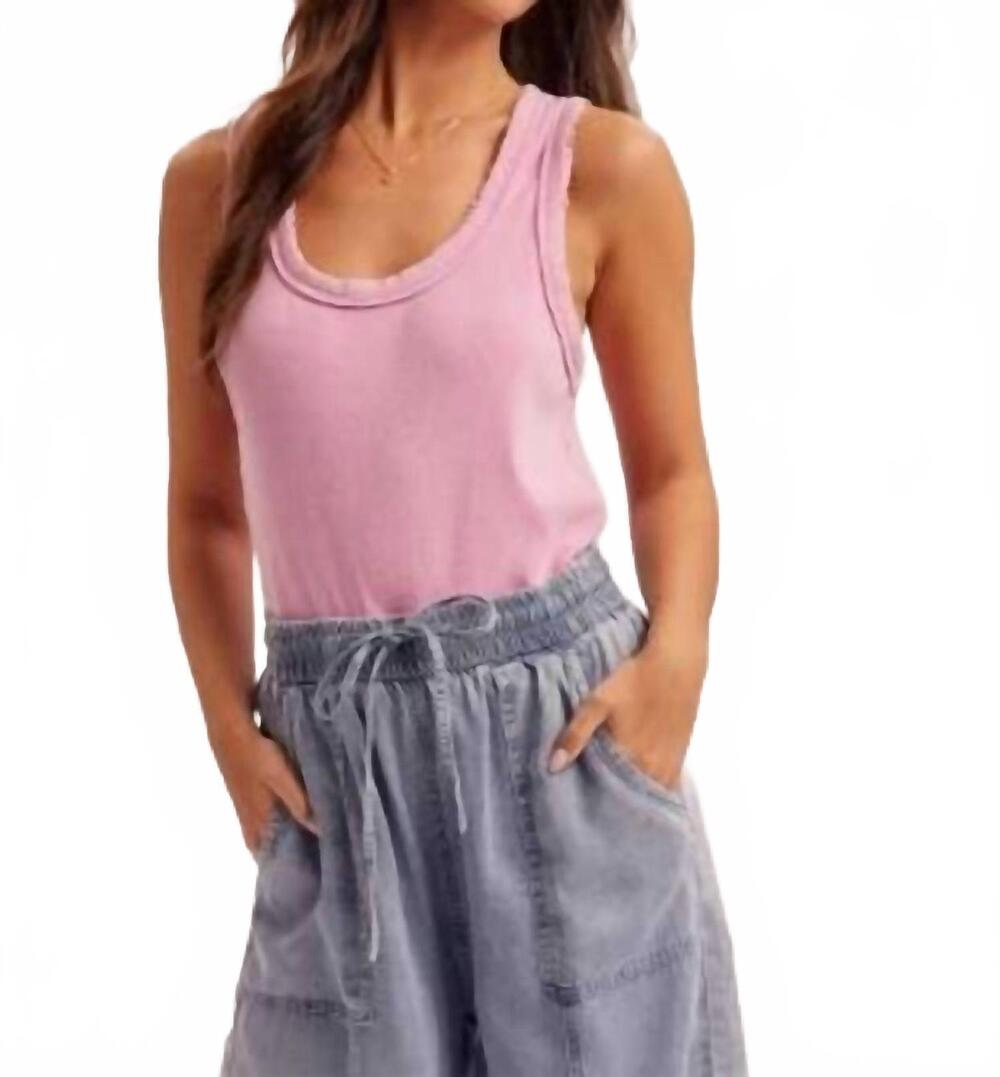 NEW HEM & THREAD racerback tank top in pink